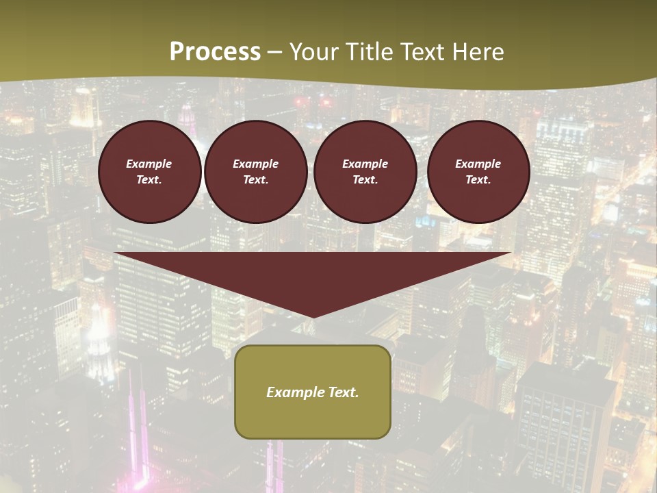A City At Night With Lights On It PowerPoint Template