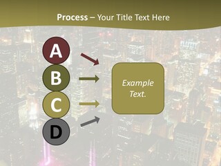 A City At Night With Lights On It PowerPoint Template