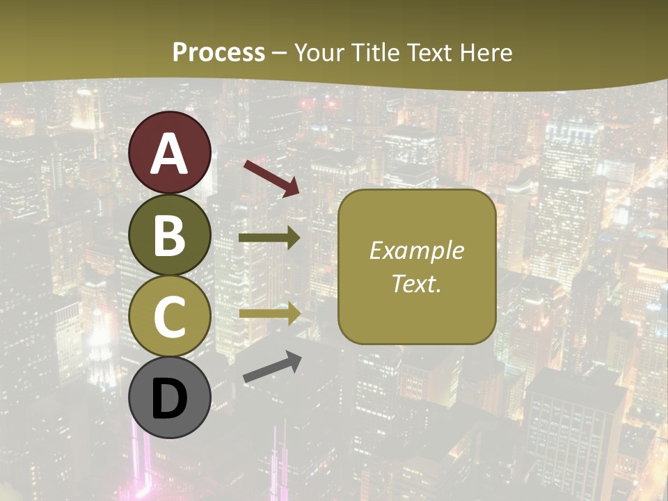 A City At Night With Lights On It PowerPoint Template