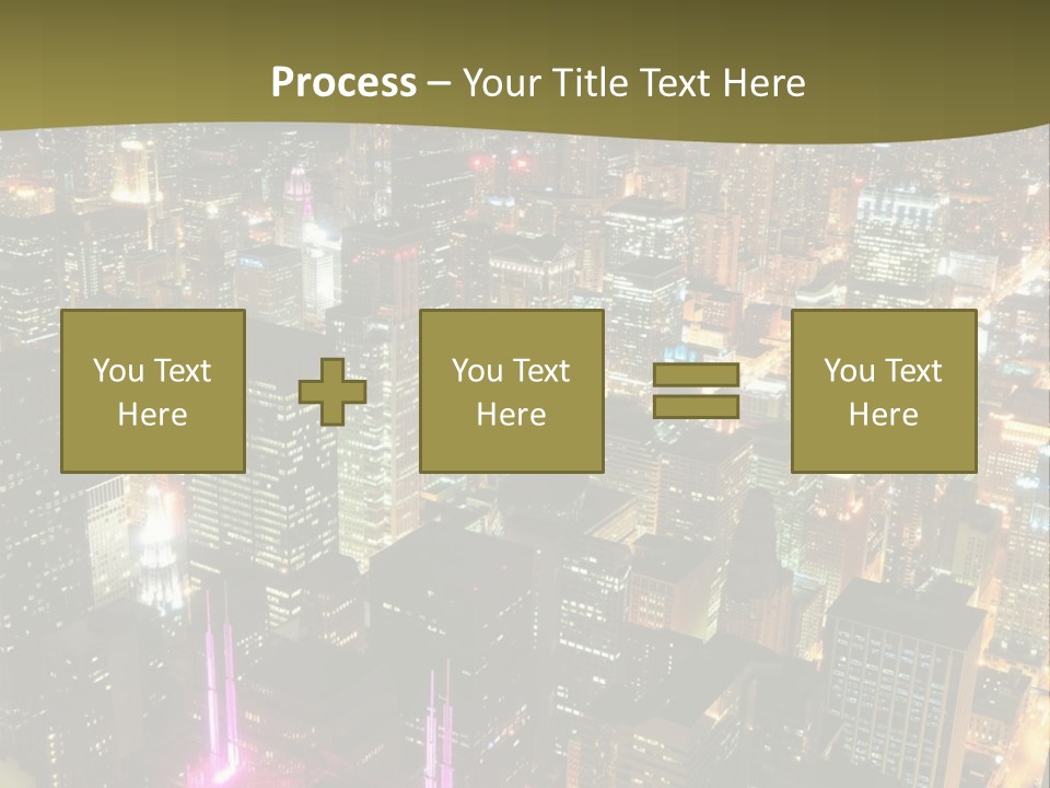 A City At Night With Lights On It PowerPoint Template