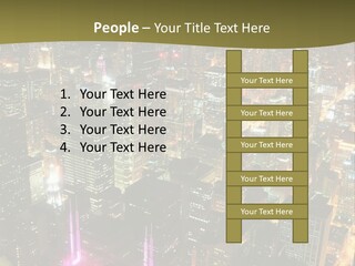 A City At Night With Lights On It PowerPoint Template