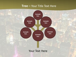 A City At Night With Lights On It PowerPoint Template