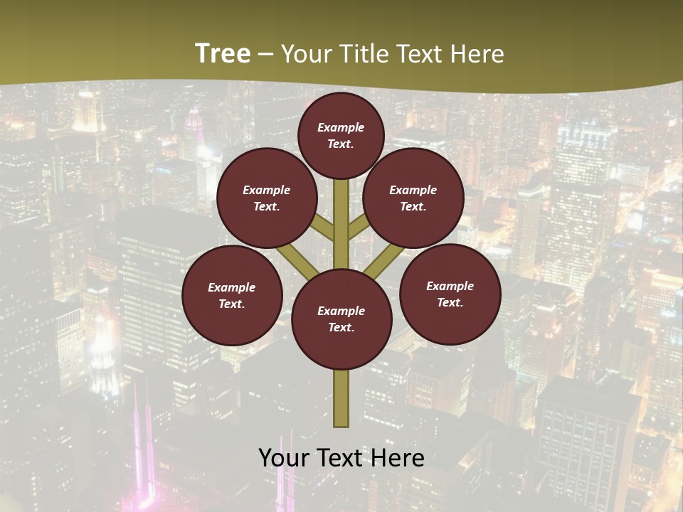 A City At Night With Lights On It PowerPoint Template