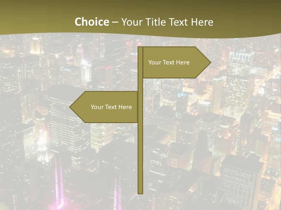 A City At Night With Lights On It PowerPoint Template