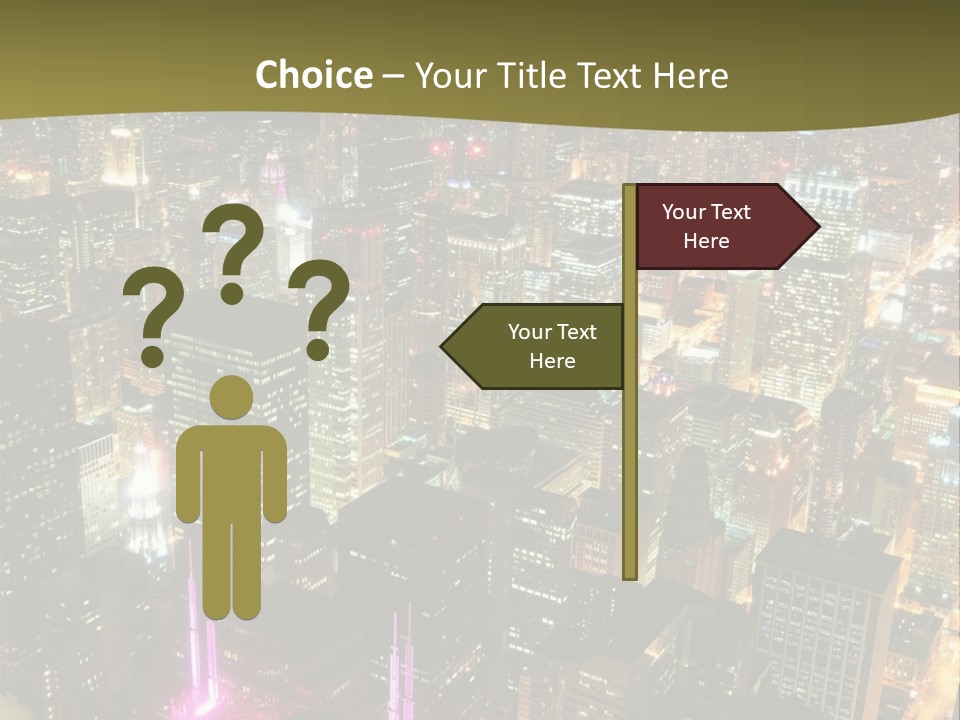 A City At Night With Lights On It PowerPoint Template