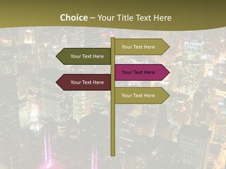A City At Night With Lights On It PowerPoint Template