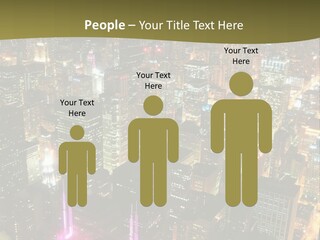 A City At Night With Lights On It PowerPoint Template