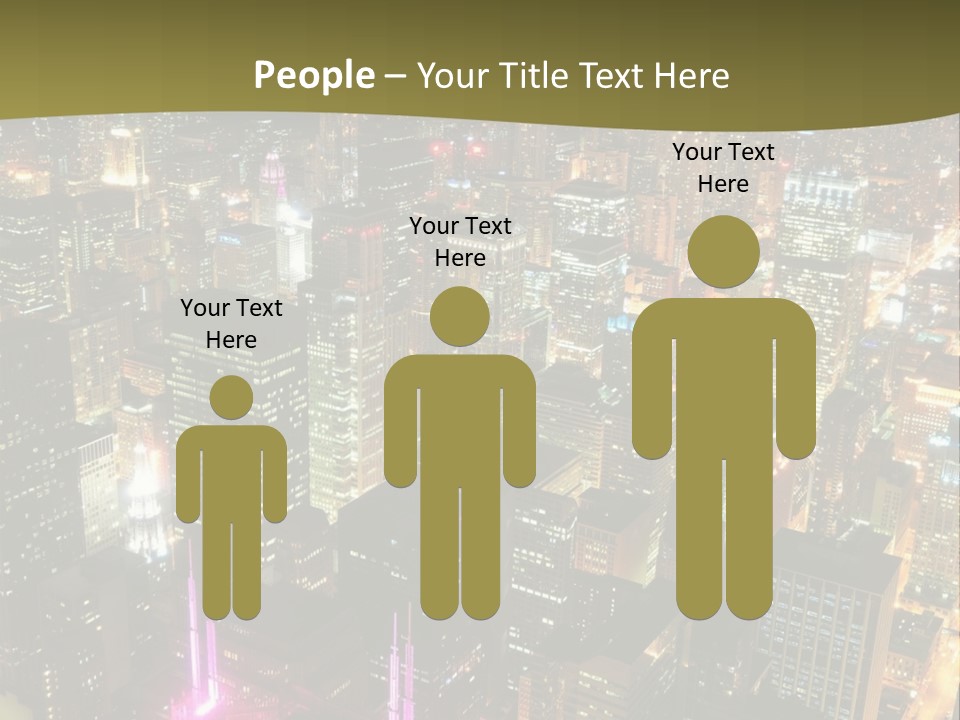 A City At Night With Lights On It PowerPoint Template