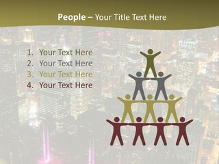 A City At Night With Lights On It PowerPoint Template