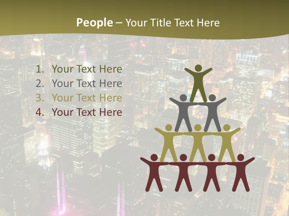 A City At Night With Lights On It PowerPoint Template