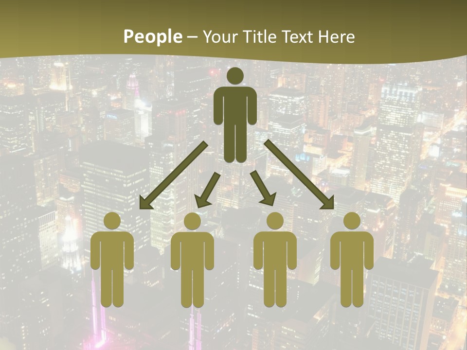 A City At Night With Lights On It PowerPoint Template