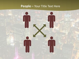 A City At Night With Lights On It PowerPoint Template