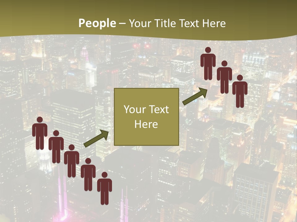 A City At Night With Lights On It PowerPoint Template