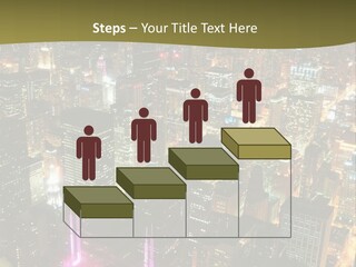 A City At Night With Lights On It PowerPoint Template