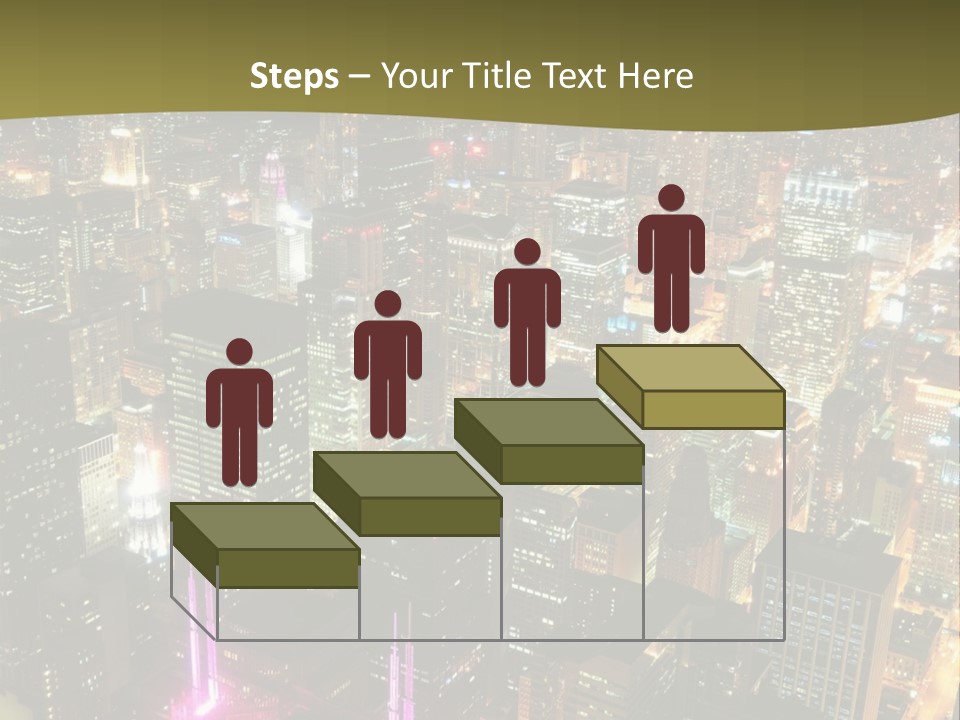 A City At Night With Lights On It PowerPoint Template