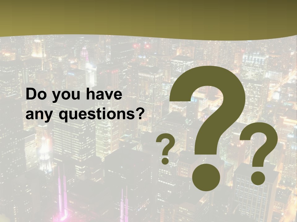 A City At Night With Lights On It PowerPoint Template