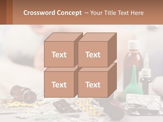 A Woman Laying In Bed Surrounded By Bottles Of Medicine PowerPoint Template