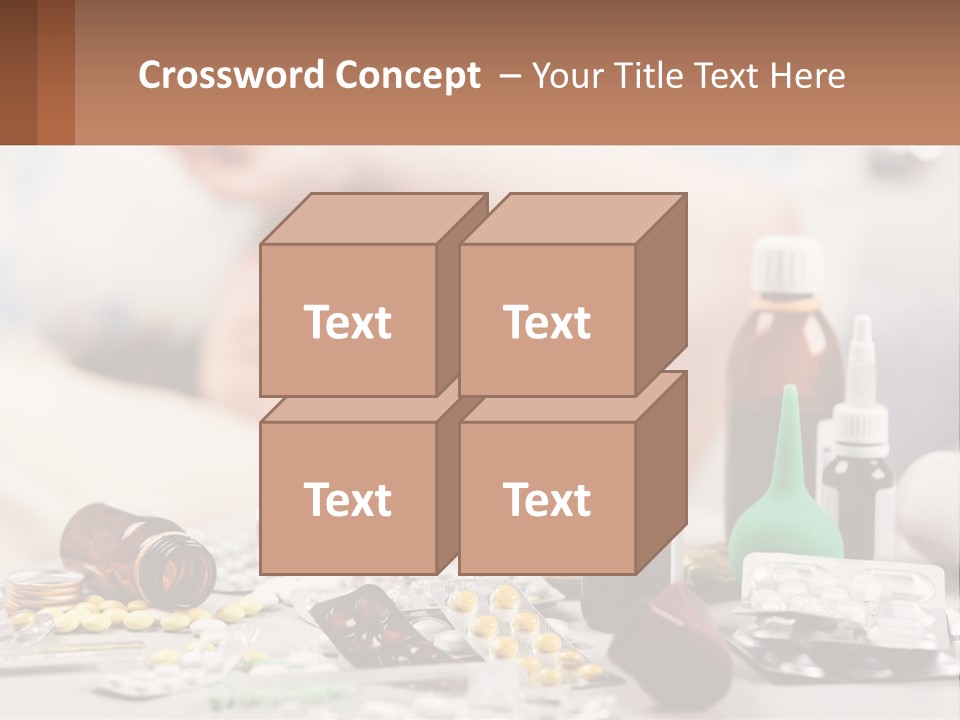 A Woman Laying In Bed Surrounded By Bottles Of Medicine PowerPoint Template