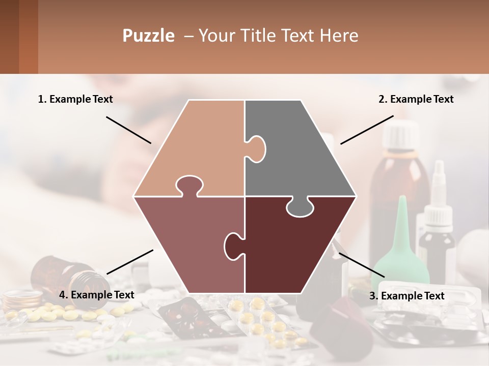 A Woman Laying In Bed Surrounded By Bottles Of Medicine PowerPoint Template