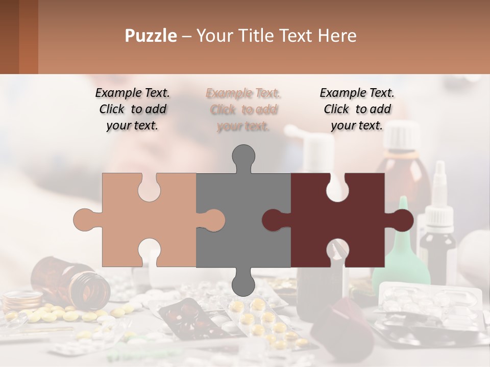 A Woman Laying In Bed Surrounded By Bottles Of Medicine PowerPoint Template