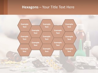 A Woman Laying In Bed Surrounded By Bottles Of Medicine PowerPoint Template