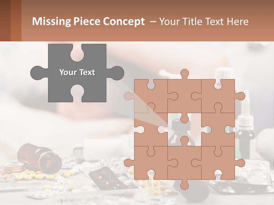 A Woman Laying In Bed Surrounded By Bottles Of Medicine PowerPoint Template