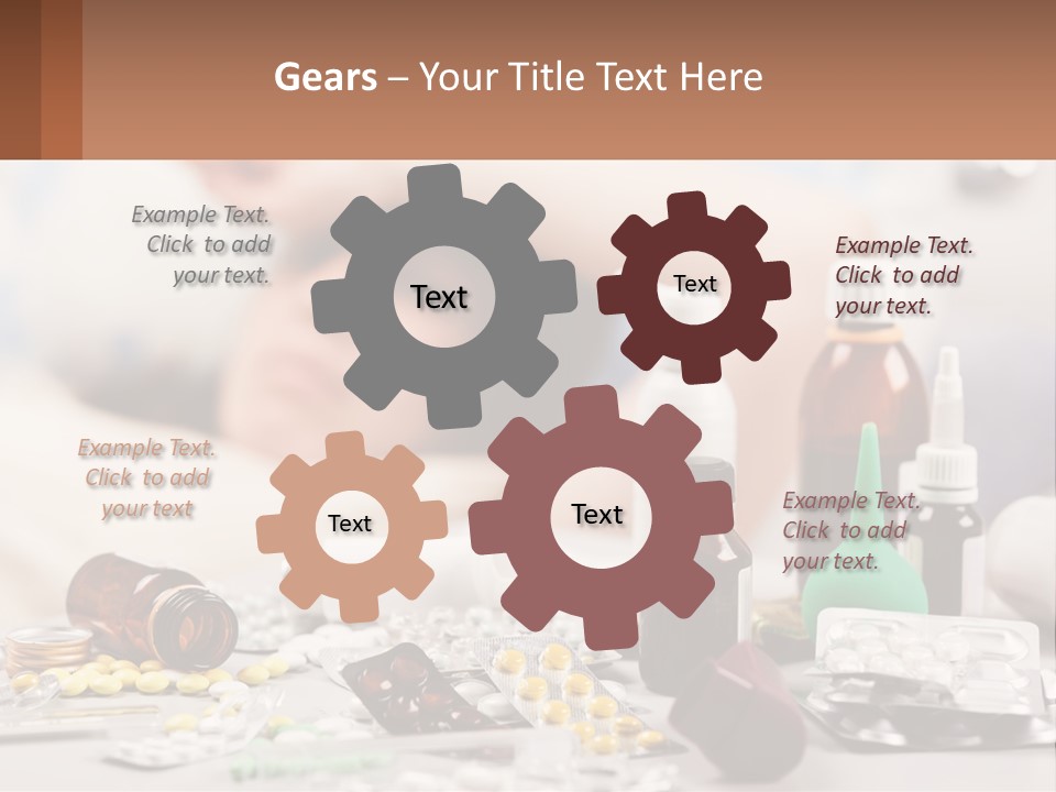 A Woman Laying In Bed Surrounded By Bottles Of Medicine PowerPoint Template