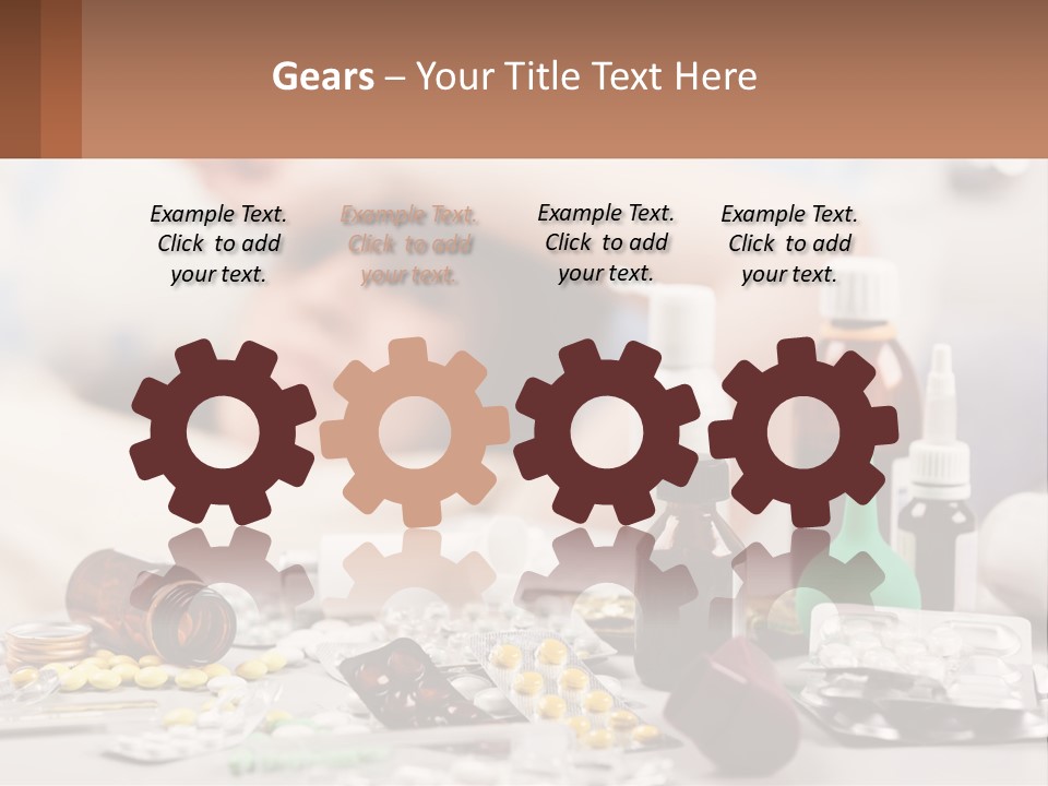 A Woman Laying In Bed Surrounded By Bottles Of Medicine PowerPoint Template