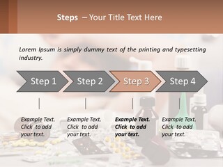 A Woman Laying In Bed Surrounded By Bottles Of Medicine PowerPoint Template