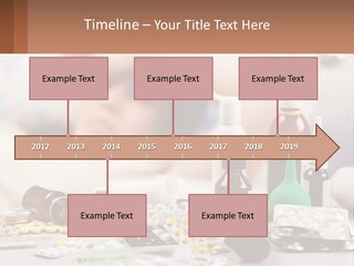 A Woman Laying In Bed Surrounded By Bottles Of Medicine PowerPoint Template