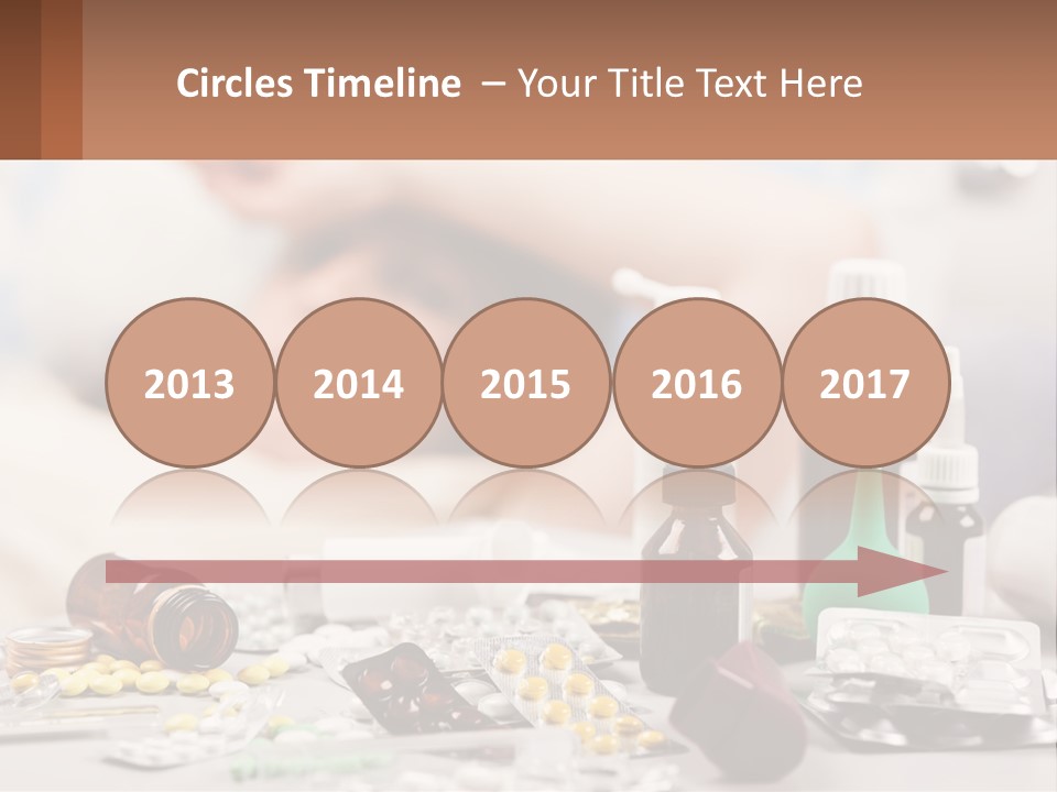 A Woman Laying In Bed Surrounded By Bottles Of Medicine PowerPoint Template