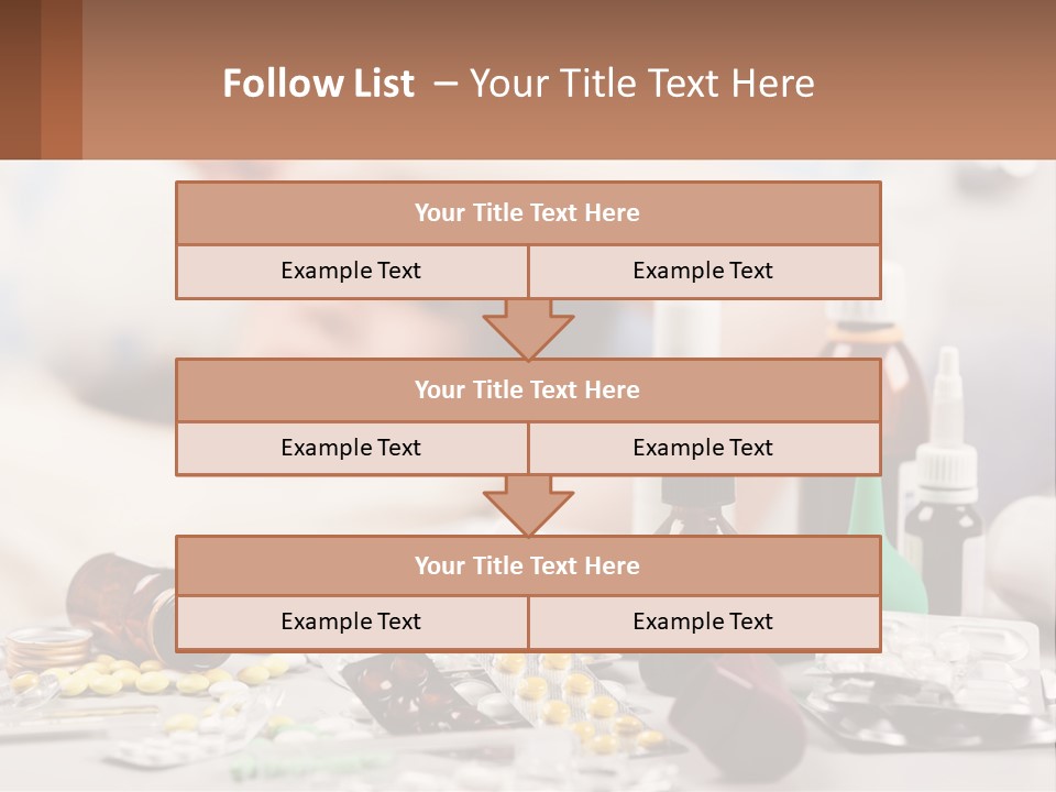 A Woman Laying In Bed Surrounded By Bottles Of Medicine PowerPoint Template