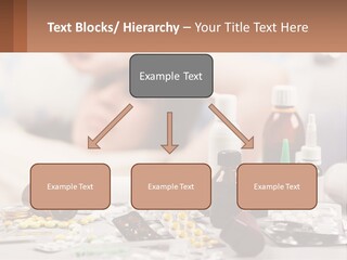 A Woman Laying In Bed Surrounded By Bottles Of Medicine PowerPoint Template