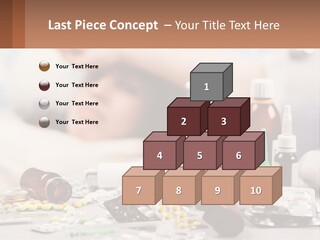 A Woman Laying In Bed Surrounded By Bottles Of Medicine PowerPoint Template