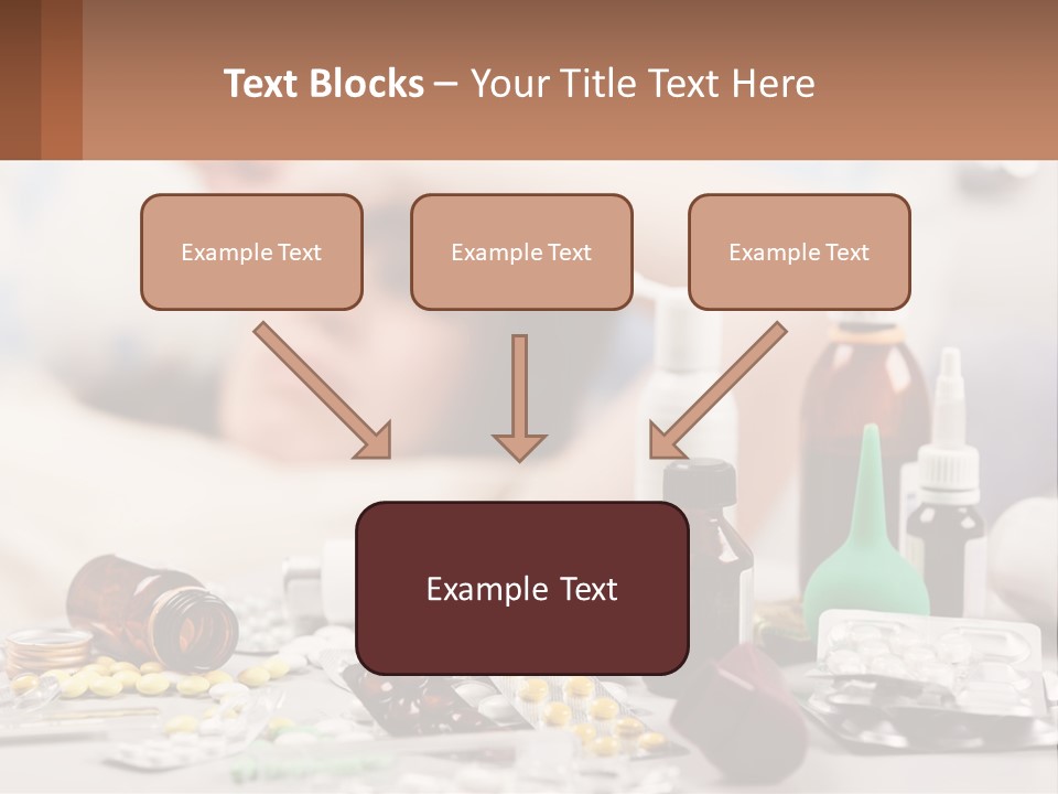 A Woman Laying In Bed Surrounded By Bottles Of Medicine PowerPoint Template