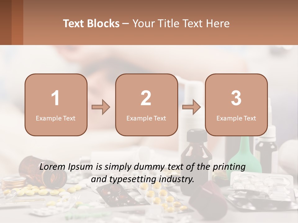 A Woman Laying In Bed Surrounded By Bottles Of Medicine PowerPoint Template