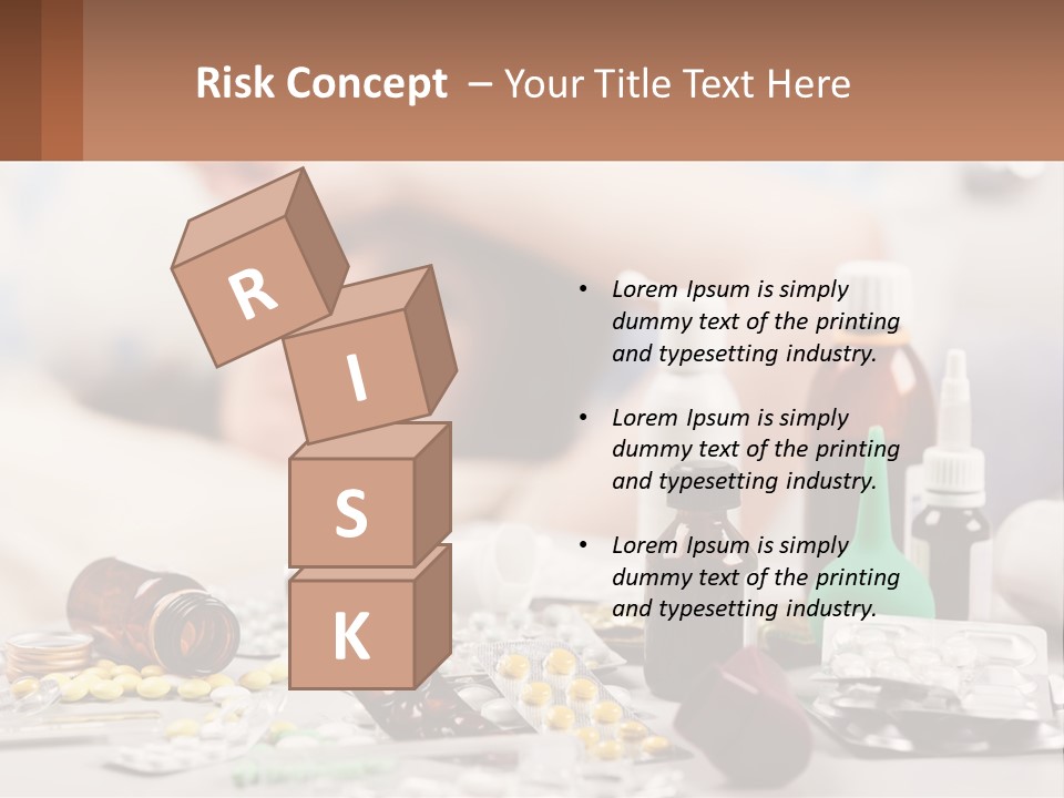 A Woman Laying In Bed Surrounded By Bottles Of Medicine PowerPoint Template