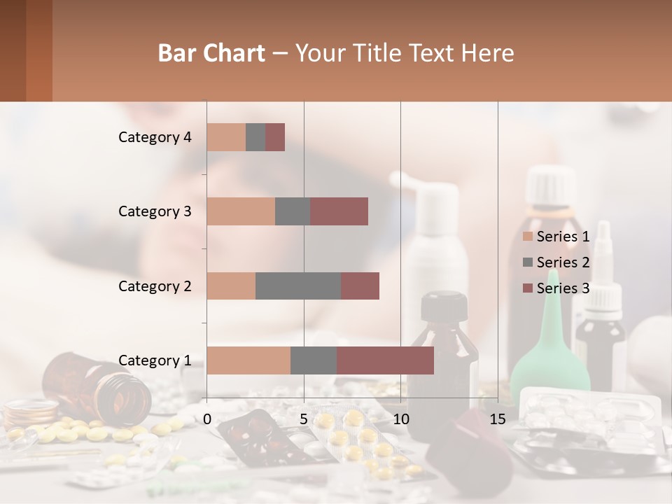 A Woman Laying In Bed Surrounded By Bottles Of Medicine PowerPoint Template