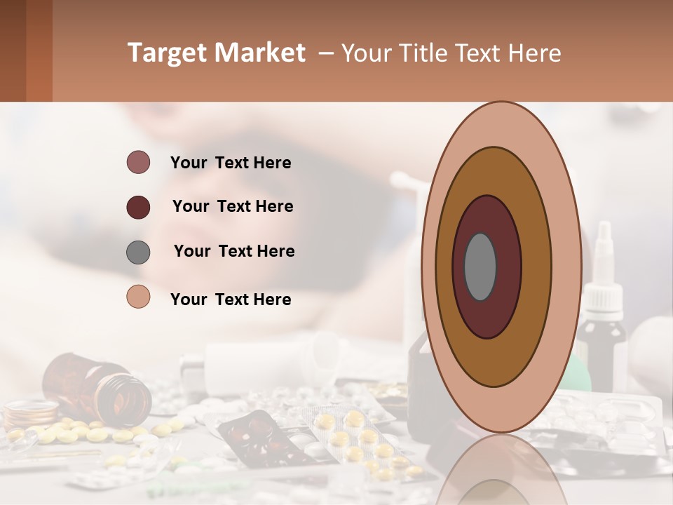 A Woman Laying In Bed Surrounded By Bottles Of Medicine PowerPoint Template