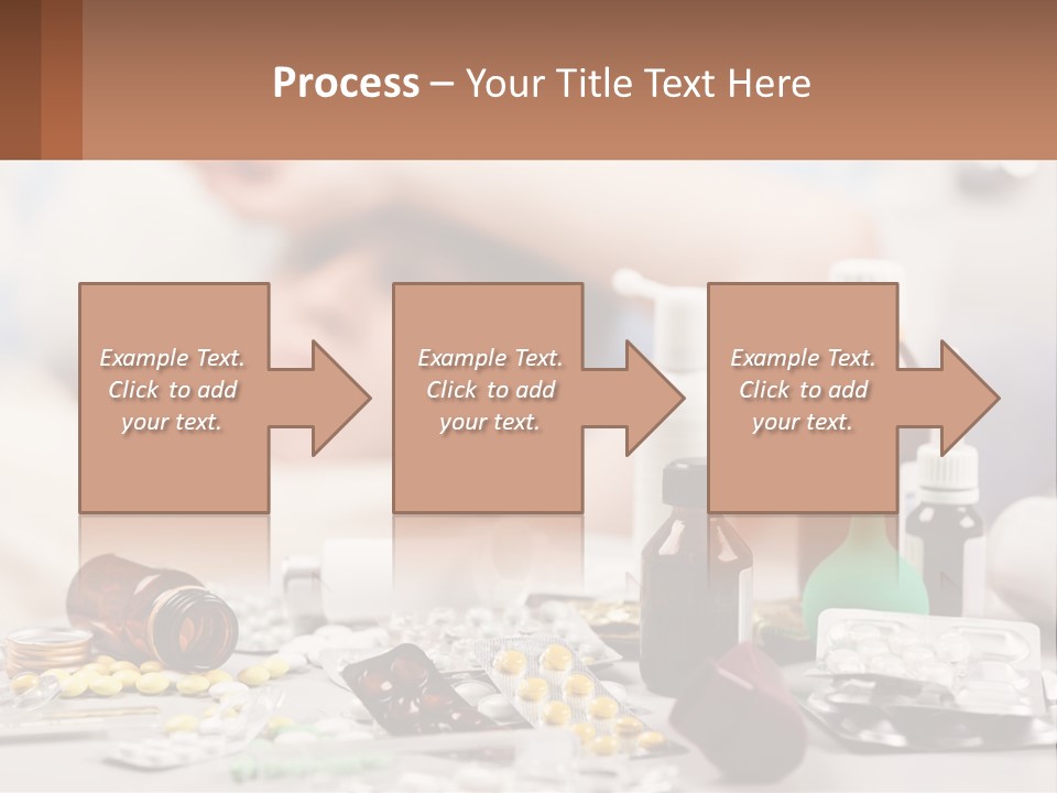 A Woman Laying In Bed Surrounded By Bottles Of Medicine PowerPoint Template