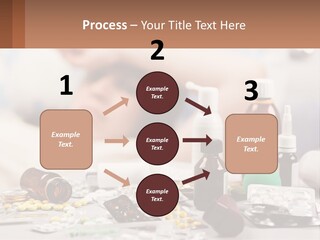 A Woman Laying In Bed Surrounded By Bottles Of Medicine PowerPoint Template