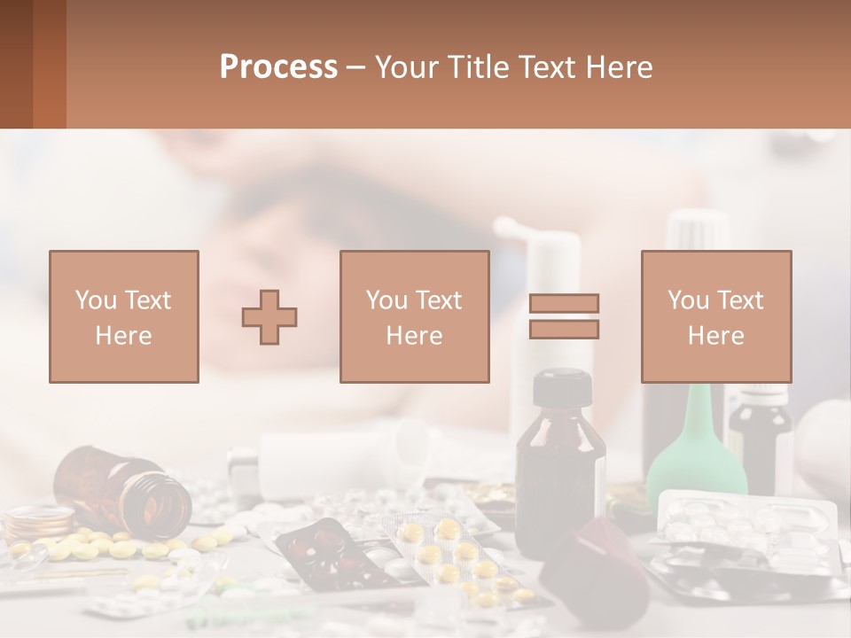 A Woman Laying In Bed Surrounded By Bottles Of Medicine PowerPoint Template
