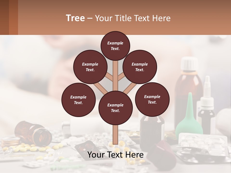 A Woman Laying In Bed Surrounded By Bottles Of Medicine PowerPoint Template