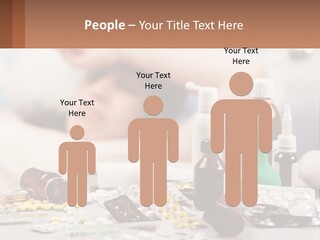 A Woman Laying In Bed Surrounded By Bottles Of Medicine PowerPoint Template