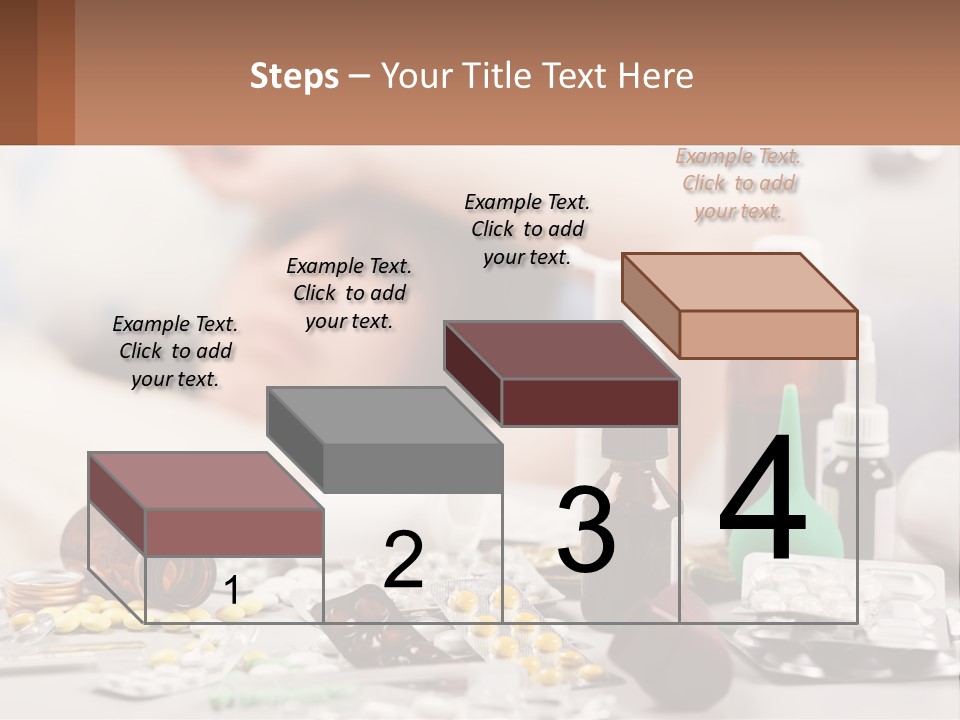 A Woman Laying In Bed Surrounded By Bottles Of Medicine PowerPoint Template