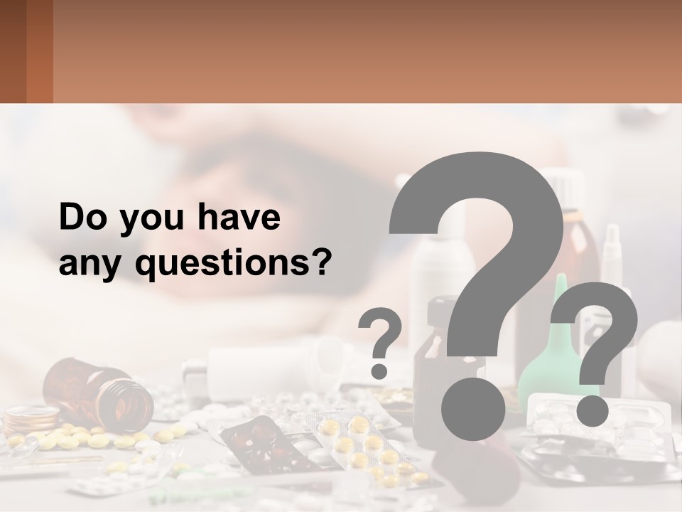 A Woman Laying In Bed Surrounded By Bottles Of Medicine PowerPoint Template