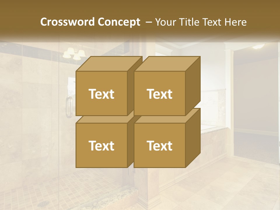 A Large Bathroom With A Walk In Shower PowerPoint Template