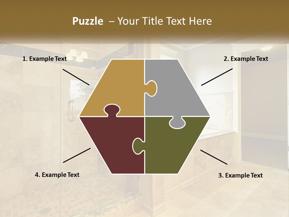 A Large Bathroom With A Walk In Shower PowerPoint Template