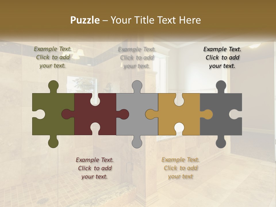 A Large Bathroom With A Walk In Shower PowerPoint Template