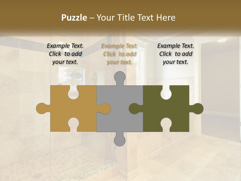 A Large Bathroom With A Walk In Shower PowerPoint Template